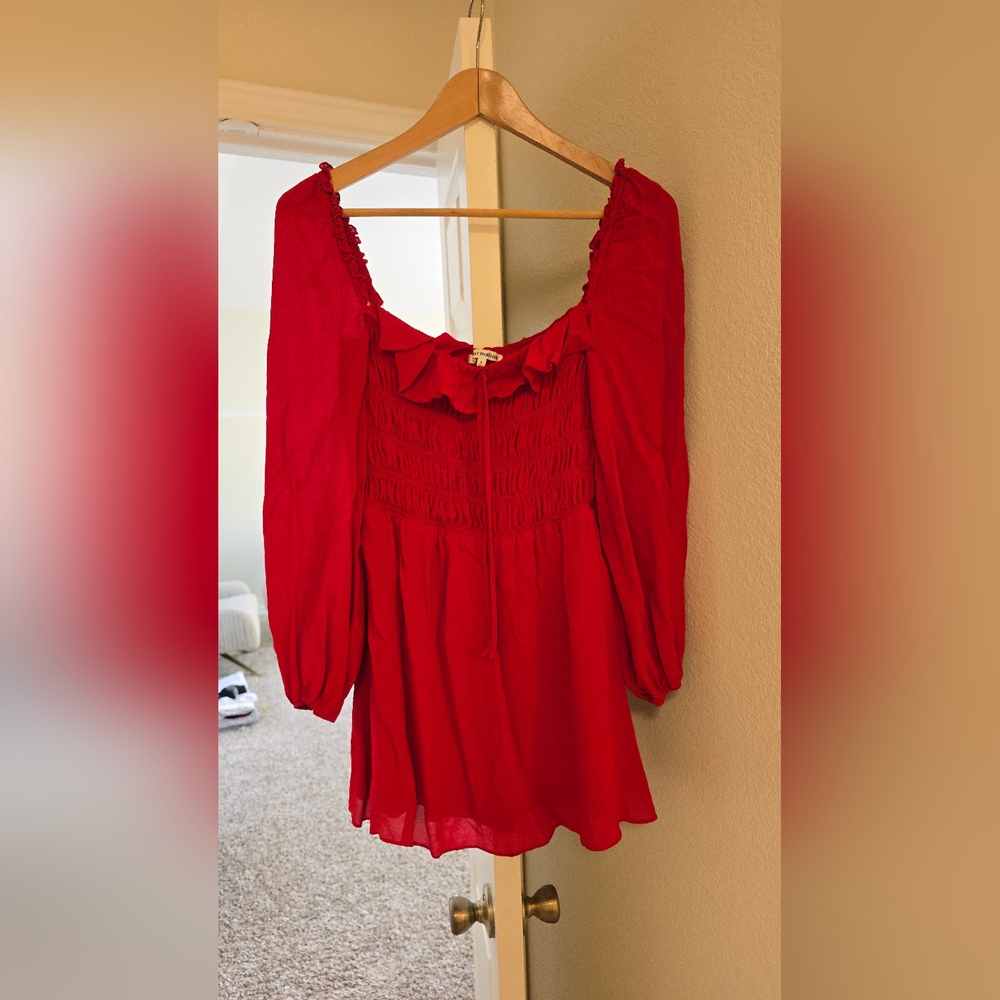 Reformation Red Blouse Sz 8